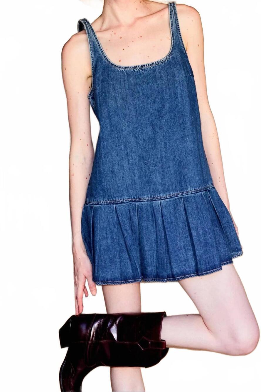 NEW LARA DAISY lara mini dress in medium blue wash
